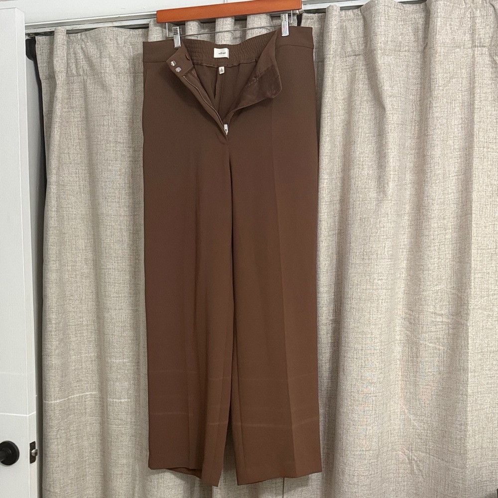 Aritzia/Wilfred Women's High-Rise Wide-Leg Pants — Brown